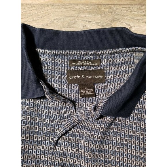 Croft & Barrow Golf Pullover Polo Short Sleeve Blue Soft Cotton Shirt Mens XL - Picture 8 of 10